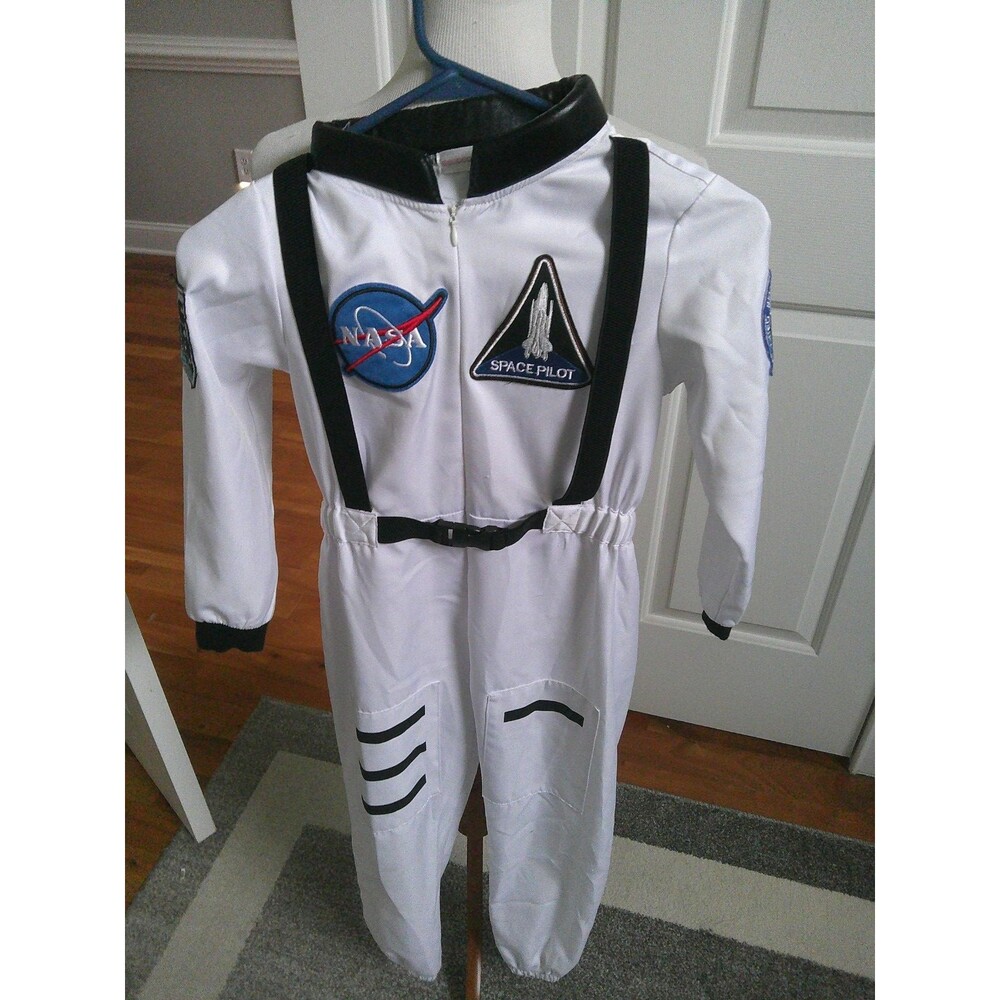 NEW Nasa Space Shuttle Astronaut 1 pc Jumpsuit  with Patches Costume Kids  7-8